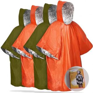 Imperméable jetable d'extérieur argenté, orange, vert, une pièce, de survie pour le camping et la randonnée - Product Image 1