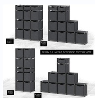 Meuble de rangement pliable en tissu écologique, facile à assembler et imperméable, pour salle de bain et salon