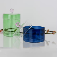 Bocal en verre borosilicate transparent personnalisé soufflé à la main avec couvercle au design de globe 3d bocaux à bonbons en verre fantaisie
