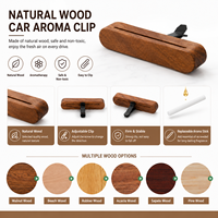 Diffuseur d'arômes en bois naturel pour grille d'aération de voiture, rechargeable, bâtonnet parfumé aux huiles essentielles pour l'intérieur du véhicule