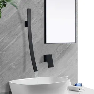 Schwarz/Chrom/Gebürstete Badewanne Wasserhahn Mixer Becken Wasserhahn Dusche Wasserfall Lange Ausguss Badewanne Bad Wasserhahn Heiß-und Kaltwasser mischer