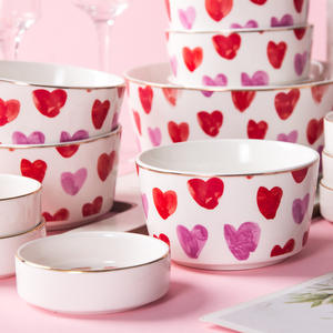 Vajilla de <span class=keywords><strong>porcelana</strong></span> con forma de corazón para el Día de San Valentín, <span class=keywords><strong>platos</strong></span> de cerámica con forma de corazón, venta al por mayor en línea - Product Image 4