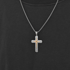 Collar Cristiano con Cruz Grabada Personalizada, Resistente al Agua, Collar con Cruz <span class=keywords><strong>de</strong></span> Acero Inoxidable Dorado <span class=keywords><strong>de</strong></span> <span class=keywords><strong>Jesucristo</strong></span> para Hombre, Venta al Por Mayor - Product Image 6