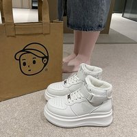 Baskets confortables et chaudes pour femmes, à semelle épaisse, style bottes de neige, baskets montantes décontractées