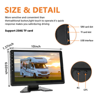 Monitor de pantalla táctil todo en uno 10,1 pulgadas 4CH GPS Android 4G compatible con SIM con sistema de cámara de vehículo de coche HD de 360 grados
