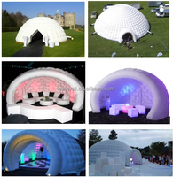 Tente gonflable blanche de dôme d'igloo de bulle de lumière de la qualité commerciale 5m LED