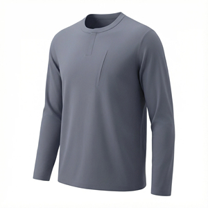 Camisetas Deportivas Personalizadas para Hombre 2026, Corte Ajustado, Cuello Redondo, Cierre de Cremallera, Manga Larga, Secado Rápido, Transpirables y Ecológicas - Product Image 3