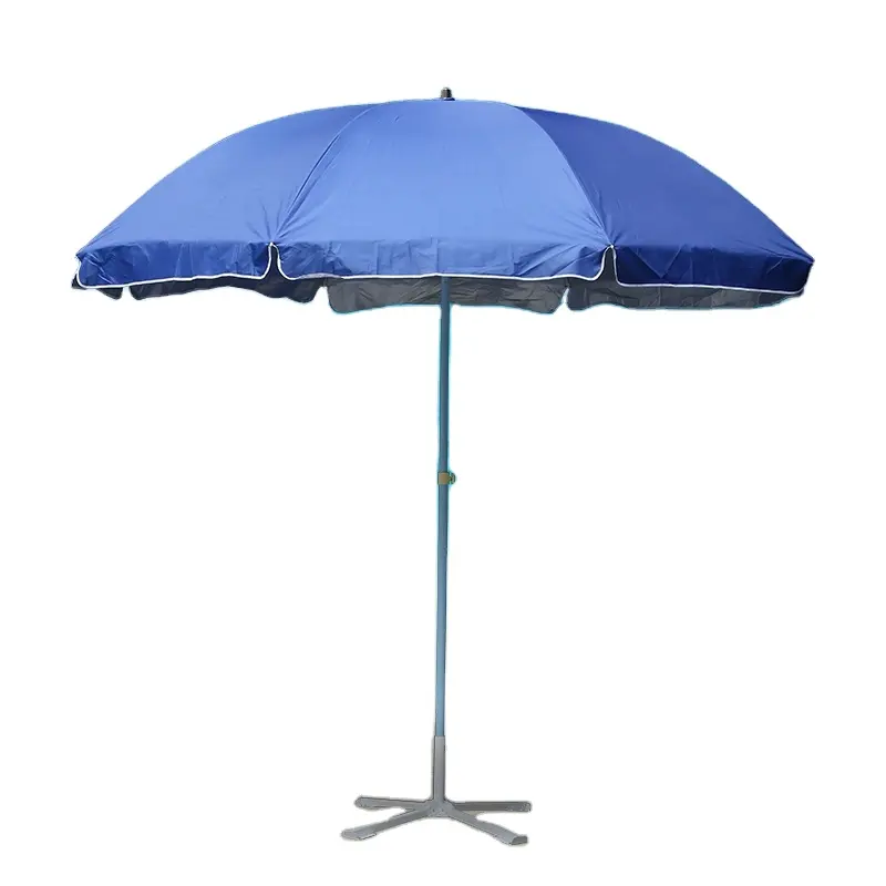 Mavi 2.4M plaj toptan taşınabilir büyük boy yüksek kaliteli UV geçirmez güneş şemsiyesi şemsiye veranda şemsiye