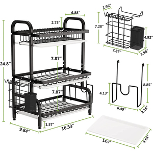 High Quality <b>Dish</b> <b>Rack</b> Drain Stainless Steel 2/3 Layer Drainer Kitchen Storage <b>Dish</b> <b>Rack</b> - Product Image 3