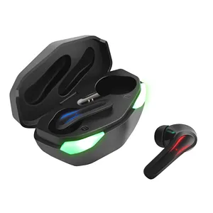 משחקים rgb tws bluetooth אלחוטי אוזניות עם אורות צבעוניים וחזה נמוכה 10 שעות עבודה עבור משחק נייד