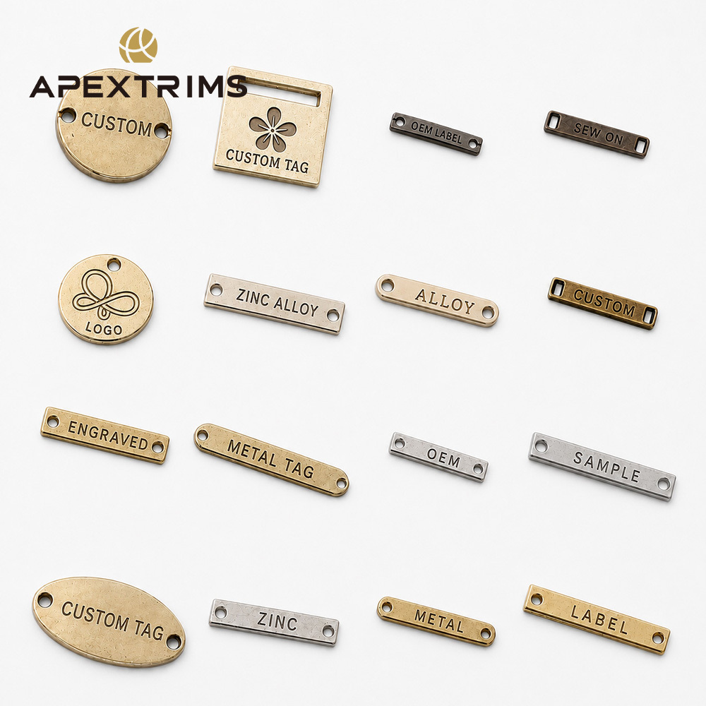 APEX Factory Custom Brand Design Alphabet Lettering Logo Shape Decorative Metal Logo Label Customized Metal Tag For Clothing · image 5