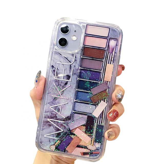 Glitter Liquid Sand Lipstick Phone Case Make up Phone Cases for iPhone 7 8 SE X 11 Pro