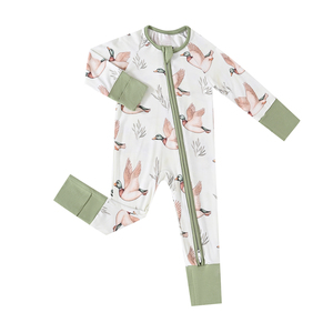 Pijama <span class=keywords><strong>de</strong></span> Bambú <span class=keywords><strong>de</strong></span> Alta Calidad para Bebé con Estampado <span class=keywords><strong>de</strong></span> Fibra <span class=keywords><strong>de</strong></span> Bambú, Logotipo Personalizado, Impresión Digital, Mameluco Ajustado para Bebé - Product Image 1