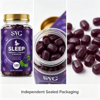 Gummies Bien-être SYC BIO à la Mélatonine et L-Théanine, 120 Gummies, Marque Privée, OEM, ODM, Prix d'Usine, Vente en Gros