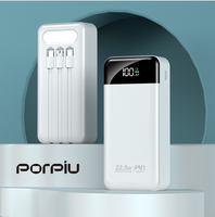 PORPIU PP-YM-477 Direktverkauf ab Werk Selbstaufladende Powerbanks mit Großer Kapazität 30000mAh Li-Polymer PD22.5W Superschnelles Laden