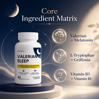 Complément alimentaire ACORN OEM, comprimés pour le sommeil à base de valériane, avec mélatonine et L-tryptophane