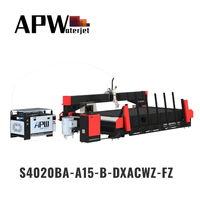 5-Achsen-CNC-Wasserstrahlschneidemaschine für Steinplatten-Modell S4020-A15-B-DXACWZ-FZ mit Flip-Frame, Laser-Höhen sensor