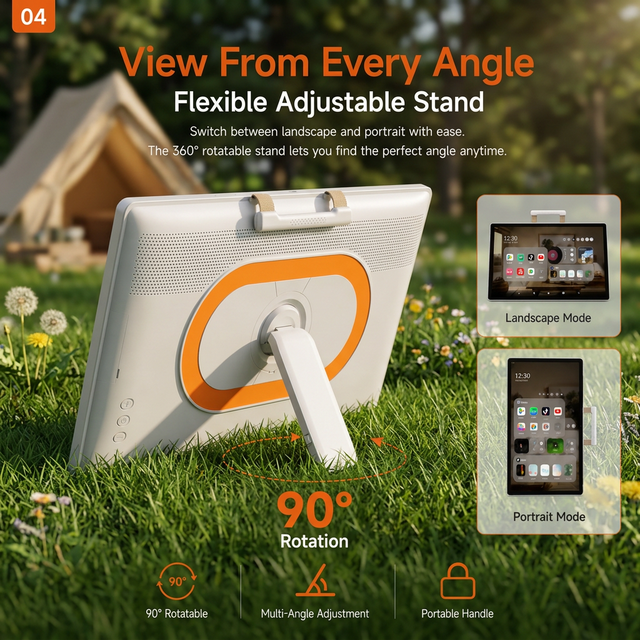 23.8inch Portable TV Android 13 with 9000mAh Battery  Full HD 1080P Touchscreen 8+128GB