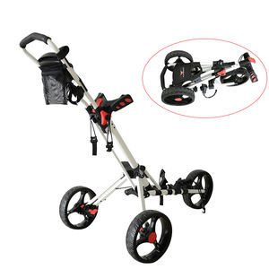 PLAYEAGLE त्वरित आसानी से गुना गोल्फ धक्का पुल गाड़ी एल्यूमिनियम फ्रेम 3 पहियों Foldable गोल्फ ट्रॉली - Product Image 1