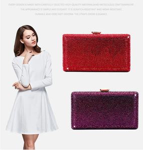 Tas tangan kristal untuk wanita, tas malam kristal untuk wanita Formal kotak pesta kopling pernikahan berlian imitasi dompet tangan pengantin - Product Image 6