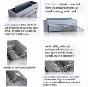 Friteuses à gaz <span class=keywords><strong>propane</strong></span> professionnelles en acier inoxydable SWENZA pour restaurants et cuisines, avec 2 paniers, équipement de restauration rapide - Product Image 5