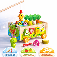 Boîte à jouets en bois durable et multifonctionnelle pour légumes, fruits et animaux, jeu éducatif cognitif, préscolaire, éducation précoce, activité