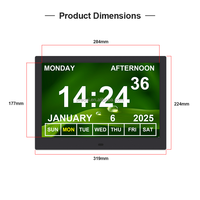 Pros 13 "Jam hari kalender Digital analog jam orang tua tetap jam infeksi alarm kustom jam pengingat obat