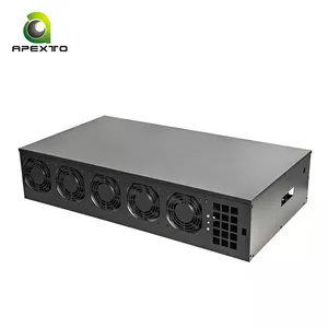 B12S 55MM GPU 케이스 저소음 12 GPU 컴퓨터 리그 12 카드 슬롯 3300W 전원 공급 장치 있음
