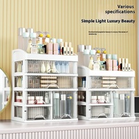 Boîte de rangement cosmétique avec rouge à lèvres masque brosse compartiment en plastique articles divers étagère de rangement tiroir commode pour les soins de la peau
