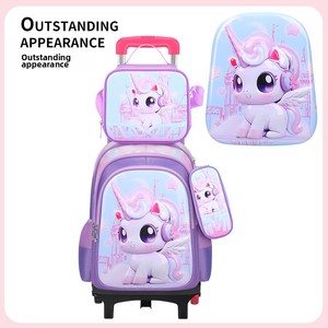 Lindo Set de Mochila con Ruedas de Dibujos Animados, Lonchera y Estuche para Estudiantes de Primaria en Stock de Fábrica para Niñas - Product Image 5