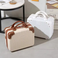 Mode rétro couleur bonbon 14 ''étui de maquillage étui de transport Portable boîte-cadeau bande élastique adapté aux étuis à chariot