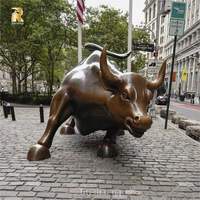 Escultura de Bronce de Alta Calidad del Toro de Wall Street de RELONG, Tamaño Personalizado para Decoración de Exteriores
