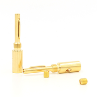 Connecteur banane plaqué or en cuivre pur 10A à visser, borne de haut-parleur sans soudure 5mm pour câblage d'amplificateur audio HIFI
