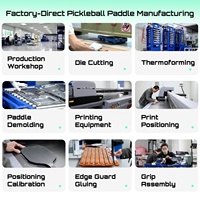 Raquette de pickleball professionnelle ODM 14 mm, tissage 3D, fibre de carbone 18K, noyau en nid d'abeille EPP, thermoformage, technologie Power Boost