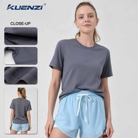 Camiseta de Mujer Kuenzi 20S de Algodón Mercerizado con Nitrógeno Líquido, Personalizada con Logotipo, Cuello Redondo, Manga Corta, 100% Algodón, 180GSM