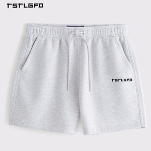 Pantalones Cortos Jogger de Algodón Grueso de Felpa Francesa con Cordón para Hombre, Estilo Urbano, Venta al por Mayor - Product Image 2