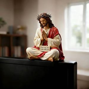 New Arrival Handcrafted Painted Resin Jesus Figurines Sitting Christ for Home <strong>Office</strong> <strong>Christmas</strong> <strong>Decoration</strong> and Gifts - Product Image 1