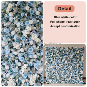 Fondo de tela lisa con diseño de rosas azules polvorientas para decoración floral de bodas - Product Image 3