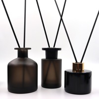 Bouteille diffuseur d'arôme, Bouteilles en verre pour diffuseur d'arôme de luxe, Bouteille d'arôme en métal noir mat