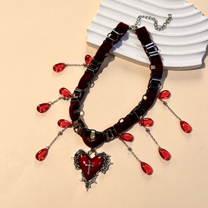 Collana alla <span class=keywords><strong>Moda</strong></span> con Croce Esagerata, Goccia d'Acqua e Nappine, Design di Nicchia, Accessorio di Lusso Leggero - Product Image 4