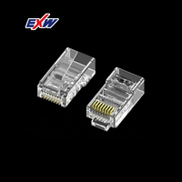 RJ45 konektor Modular jaringan 8P8C Plug Cat.5 Cat.5E Cat6 UTP RJ45
