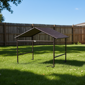 Abri pour chien en osier portable brun foncé pour animaux de compagnie avec roues pour chiens de petite et moyenne taille - Product Image 2