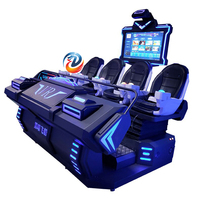 Cinéma de réalité virtuelle 9D avec fauteuil de mouvement VR pour parc à thème, projet de jeu Dark Spaceship 4 places