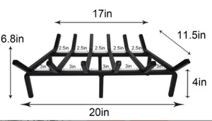 Powder Coated Black <strong>Fireplace</strong> <strong>Log</strong> Grate /Heavy Duty Solid Steel Wood Stove Firewood Burning Rack <strong>Holder</strong> - Product Image 6