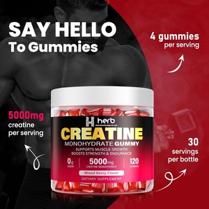 Gummies de créatine végétaliennes ODM/OEM sans sucre, vitamines pour adultes, supplément pré-entraînement, 120 unités, 2 gummies par portion pour le fitness - Product Image 4