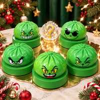 Nouvelle Peluche Grinch de Noël en TPR, Monstre Vert Moelleux à Presser, Jouet Anti-Stress Amusant, Boîte Mystère avec Édition Cachée