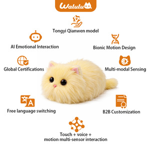 <span class=keywords><strong>Jouet</strong></span> interactif vocal pour chat intelligent avec simulation d'IA, compagnon pour animaux de compagnie, cadeau d'anniversaire pour garçons et filles de dix ans, en peluche Walulu - Product Image 3