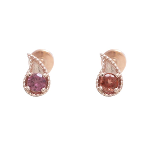 Boucles d'oreilles en or massif 14 carats, sans fil, à poussoir, véritable almandite, rhodolite, grenat, labret, cartilage, embouts, bijoux <span class=keywords><strong>de</strong></span> piercing - Product Image 4