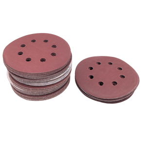 Disques abrasifs rouges de qualité industrielle, 8 trous, 5 pouces, à fixation auto-agrippante, pour <span class=keywords><strong>ponceuse</strong></span> orbitale aléatoire, vente directe usine - Product Image 1