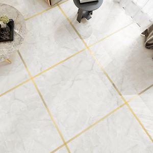 Self-adhesive Wall <b>Tile</b> - Waterproof Seam Floor Decoration with Gilt Lines Wear-resistant <b>for</b> Living Room/<b>Bathroom</b> - Product Image 5